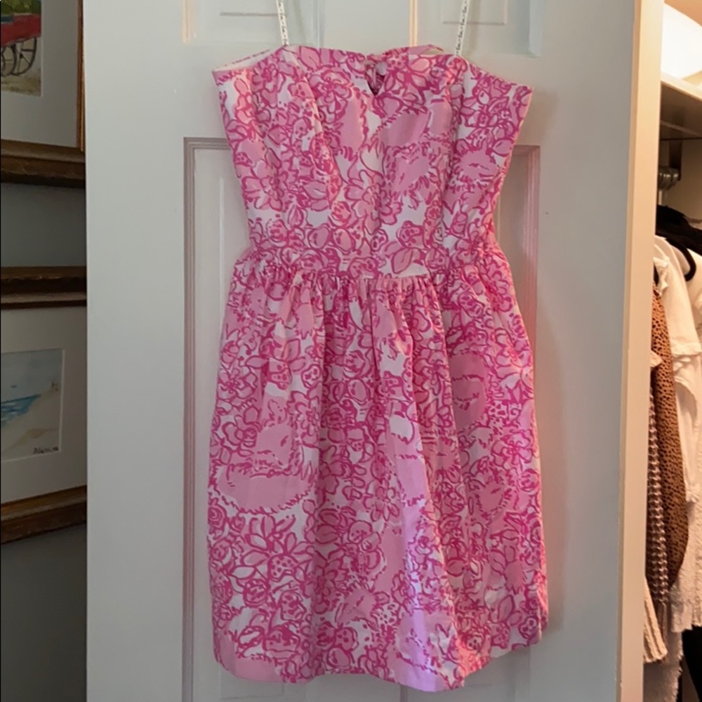 Lilly Pulitzer Strapless Dress Pink Fox